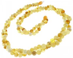 Double row beads made of amber balls