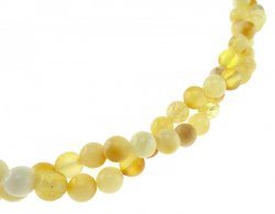 Double row beads made of amber balls