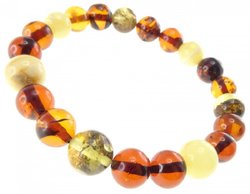 Bracelet made of multi-colored amber balls