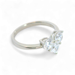 Heart-Shaped artificial Diamond Ring