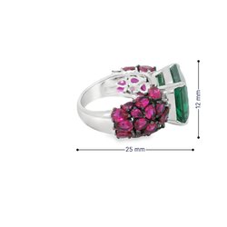 Green and Pink Gemstone Ring