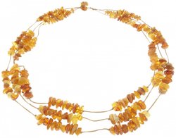 Multi-row beads made of amber