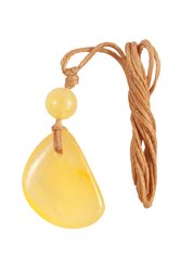 Polished asymmetrical amber pendant