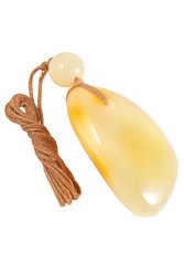 Pendant made of polished amber stone and amber ball