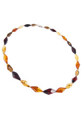 Beads made of multi-colored faceted amber stones