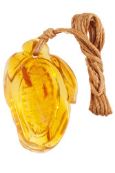 Carved amber pendant “Corn”