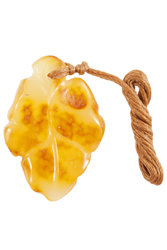 Carved amber pendant “Leaf”