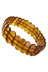 Amber bracelet made of polished cognac plates