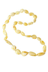 Beads made of light amber stones “Nicole”