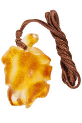 Amber pendant “Dew on a leaf”