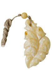 Amber pendant on a rope “Leaf”