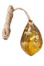 Polished amber stone pendant