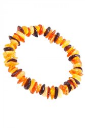 Children's bracelet made of multi-colored polished amber stones