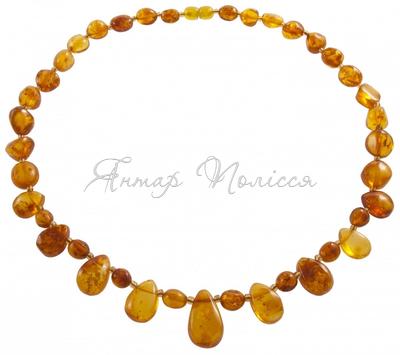 Amber bead necklace Нп-73