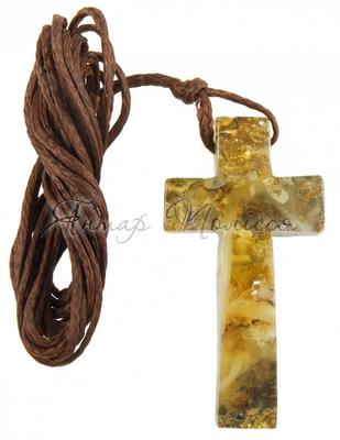 Бурштиновий хрест на джгуті
