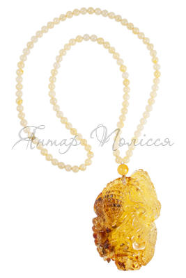 Amber bead necklace KU10 ц.в.56,8гр-001