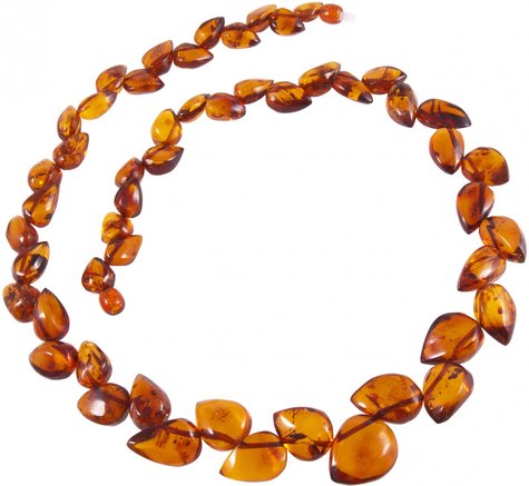 Cognac amber beads “Petals”