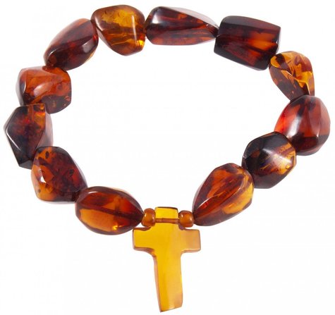 Amber bracelet with a cross