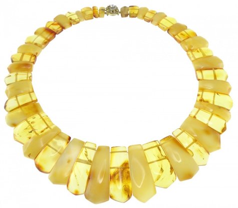 Yellow amber necklace beads