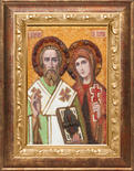 Ікона «Священномученик Кипріан і свята мучениця Іустина»