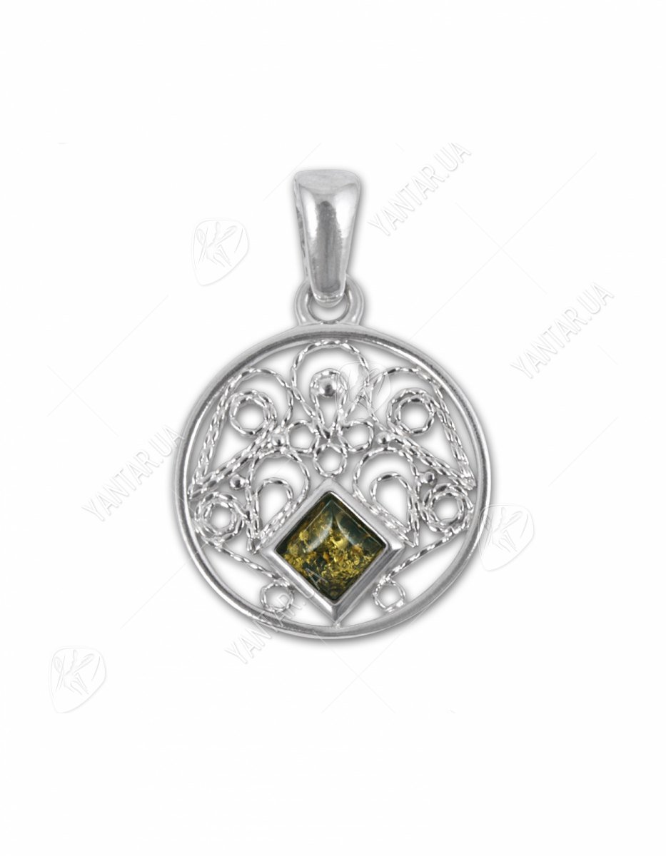 Кулон-медальон из ажурного серебра