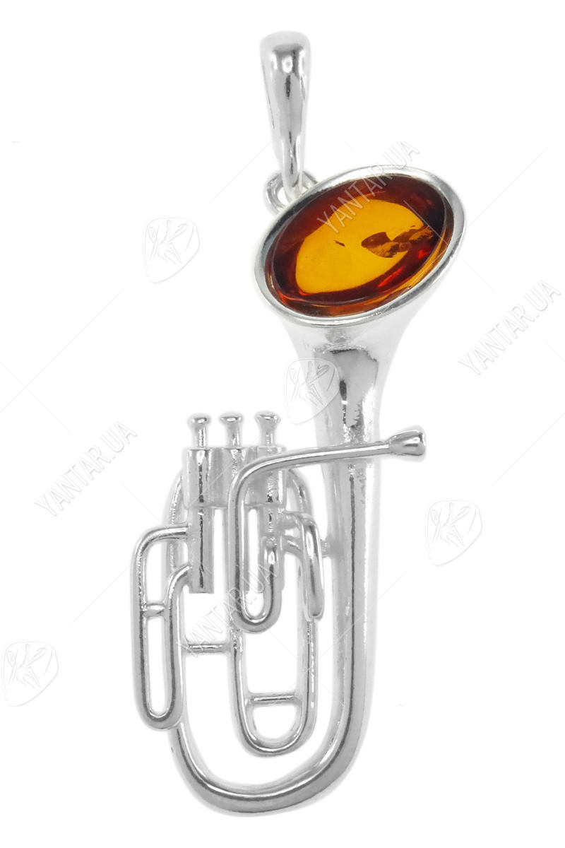 Серебряный кулон «Музыкальная труба»