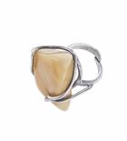 Розімкнута каблучка з бурштином