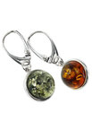 Earrings with amber and silver “Adele”