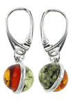Earrings with amber and silver “Adele”
