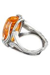 Перстень зі срібла з бурштиновим каменем «Ніколет»