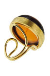Срібний перстень з бурштином в позолоті «Наркіса»