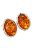 Stud earrings with amber “Rosa”
