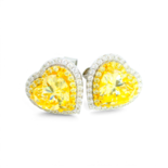 Heart-Shaped Yellow Earrings