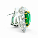 Artificial Emerald and Diamond Earrings