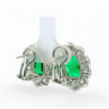 Artificial Emerald and Diamond Earrings