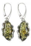Earrings with amber stones in a silver frame “Cherry blossom”