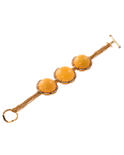 Silver bracelet with amber, gilding and cubic zirconia "Ernesto"