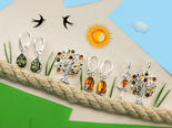 Серьги с янтарем «Полет бабочек»
