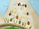 Earrings with amber “Flight of Butterflies”