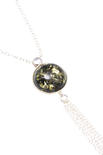 Silver necklace with amber “Giselle”
