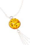Silver necklace with amber “Giselle”