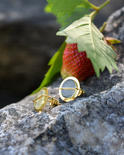 Silver earrings with amber and gold plating "Adela"