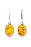 Silver earrings with amber “Roselle”