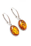 Silver earrings with amber “Roselle”