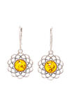 Silver earrings with Rhine amber