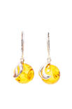 Silver earrings with amber “Gayana”