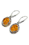 Earrings with amber and silver “Armeo”