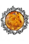 Кольцо из янтаря в черненом серебре «Самира»