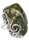 Серебряное кольцо с камнем янтаря «Таяна»