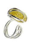 Срібний перстень з бурштином «Луїза»